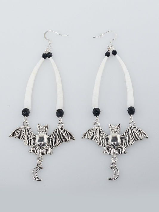 Bat dentallium earrings